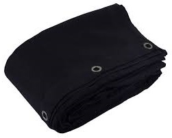 Bühnenvelour schwarz 8 x 6 m (2 Seiten geöst)