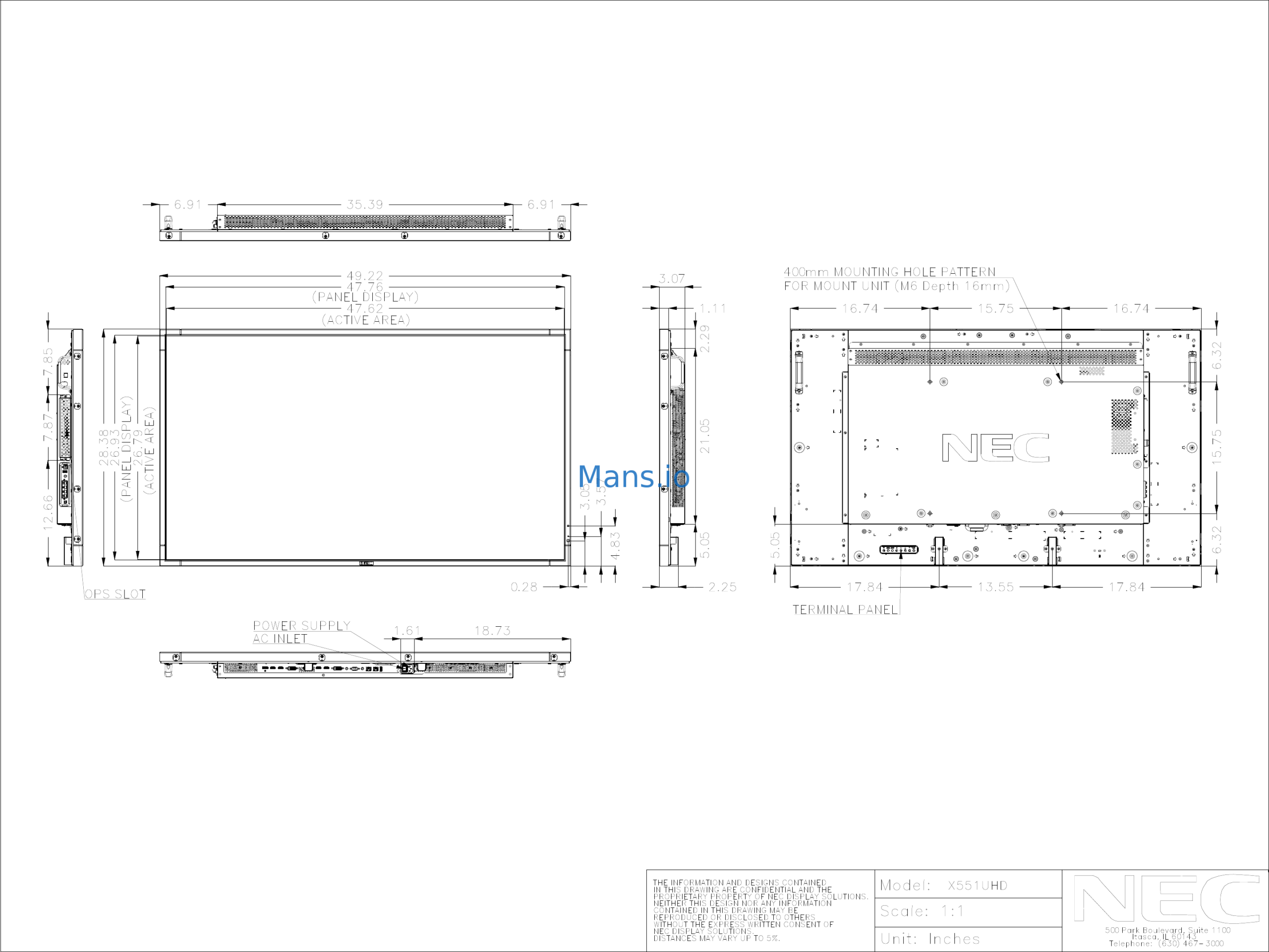 NEC MultiSync X551UHD 55 Zoll Bildschirm (3840x2160) – Bild 4