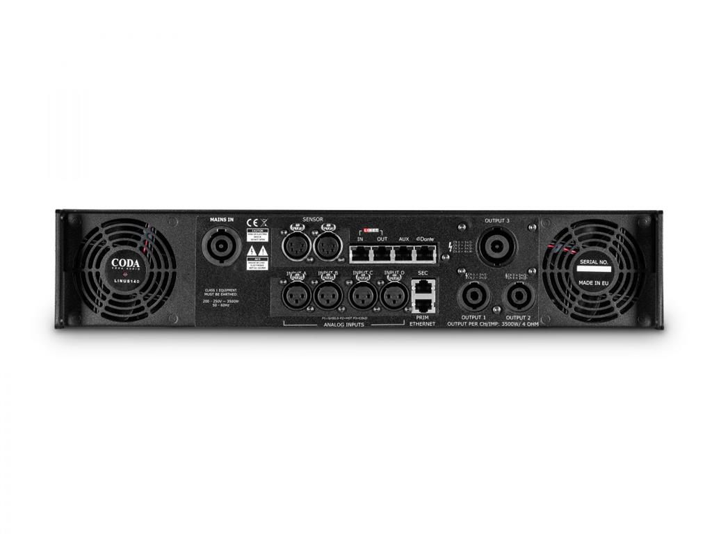 Coda Audio Linus 14D Systemverstärker (4 Kanäle, 4x 3,5kW 4 Ohm, Dante) – Bild 4