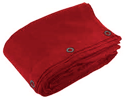 Bühnenvelour rot 6,5 x 4,5 m geöst
