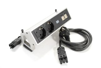 Bachmann DESK Steckdosenleiste (2x Schuko, 2x CAT5e)